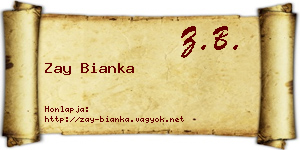 Zay Bianka névjegykártya